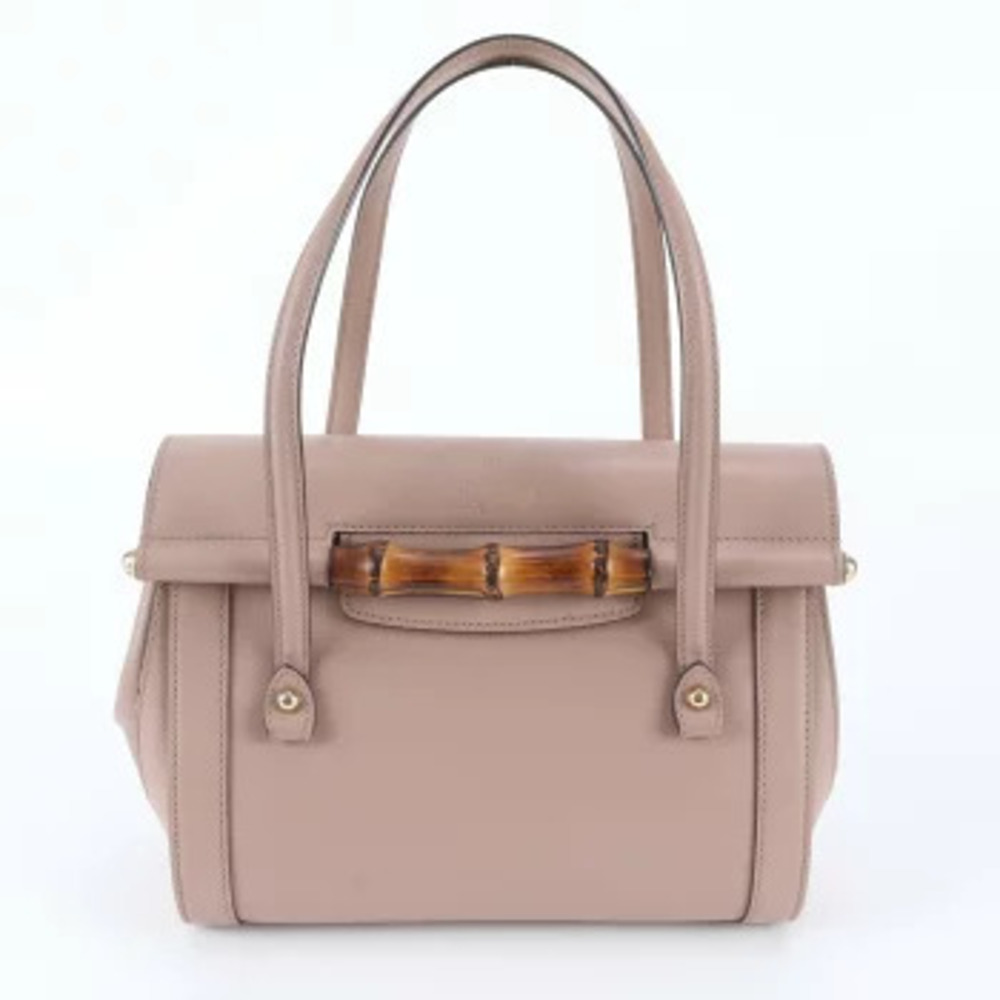 Gucci Bamboo Leather Tote Bag Black